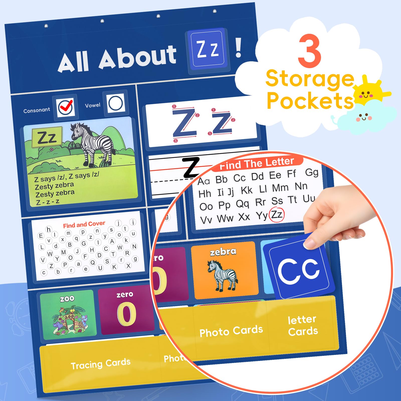 Alphabet-Lerntaschentabelle, Alphabet-Wandtafel, ABC-Karteikarten, Lernmaterial, Handschrift, Übung, Buchstabenverfolgung für Kinder, Vorschule, Kindergarten, Lernaktivitäten, Must-Haves
