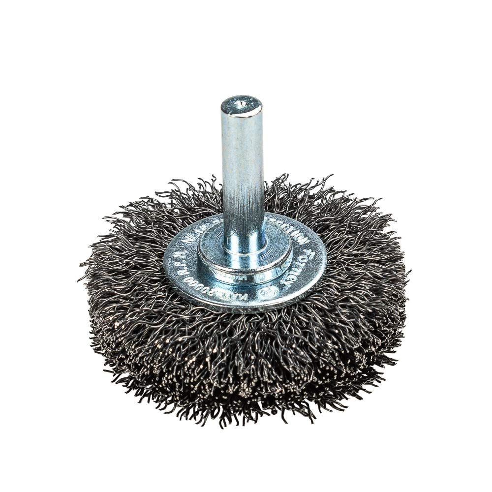 Brosse de roue à fils Forney 72252 ondulé épais avec tige hexagonale de 1/4 pouce pour perceuse