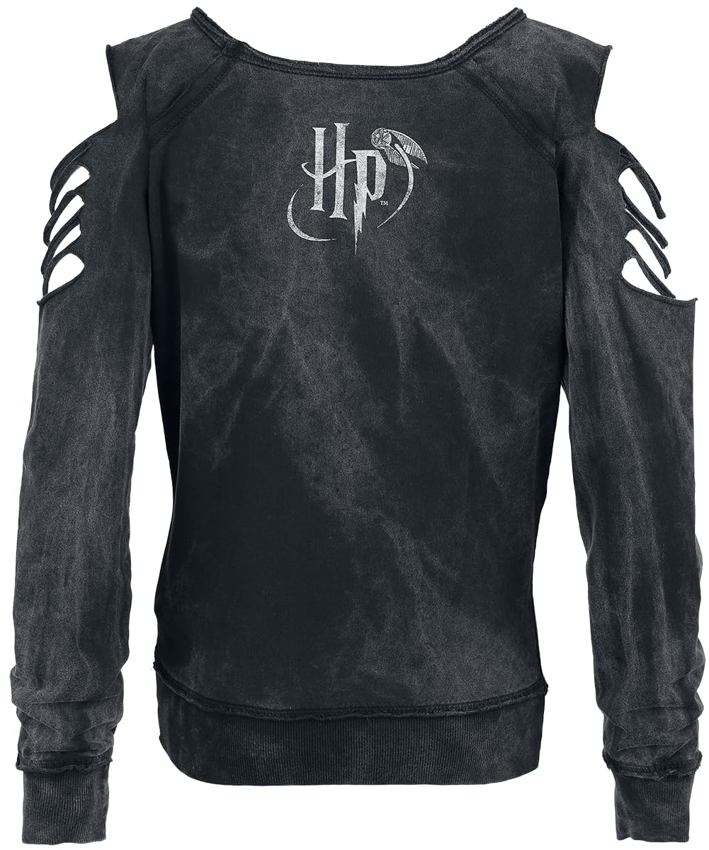 Harry Potter Deathly Hallows Mujer Sudadera Negro Regular