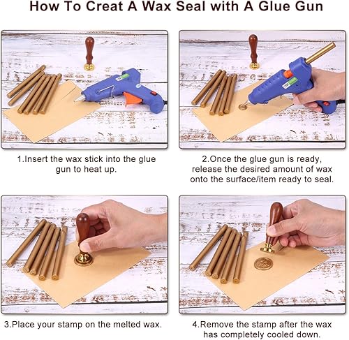 Miniatura 7 de Yoption 15 barras de cera de sellado de pistola de pegamento rosa polvoriento para sello de cera, ideal para invitaciones de boda, sobres, tarjetas,