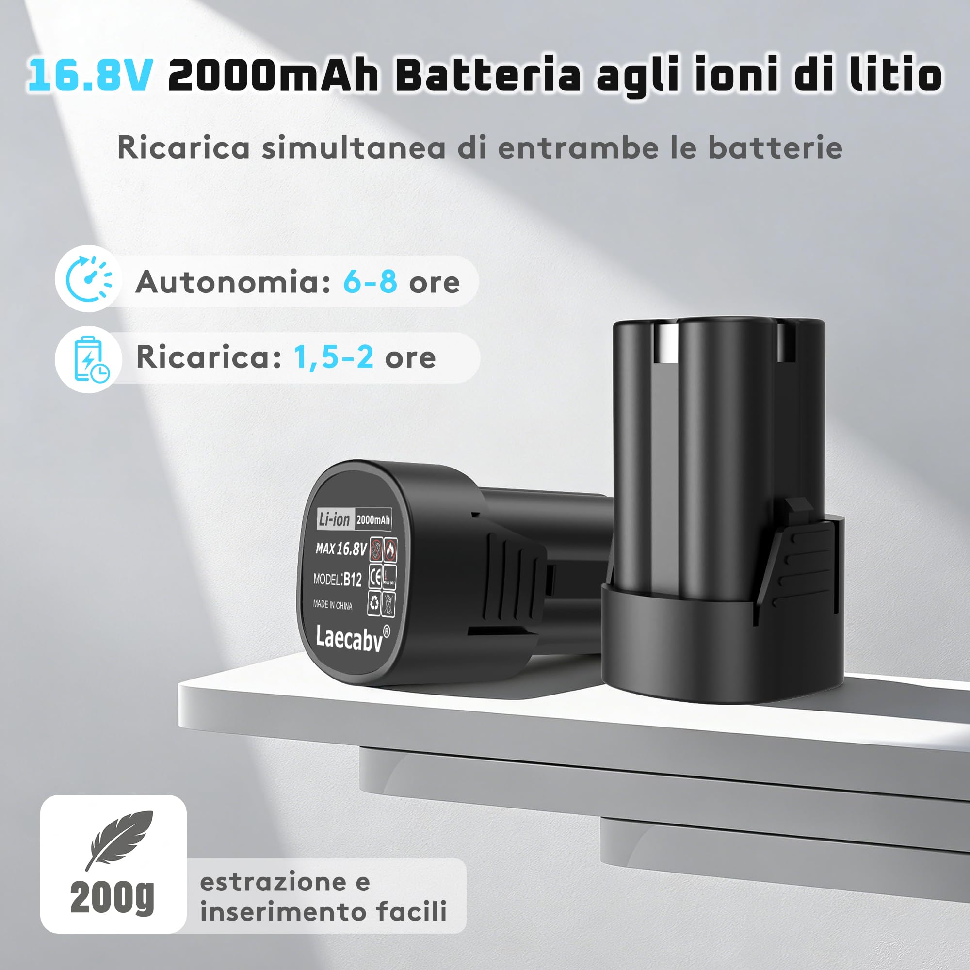 Laecabv Forbici Potatura Elettriche 25mm Forbici e cesoie per potatura Con 2pcs 2000mAh Batteria per Potatura Giardino Albero da Frutta Delle Viti