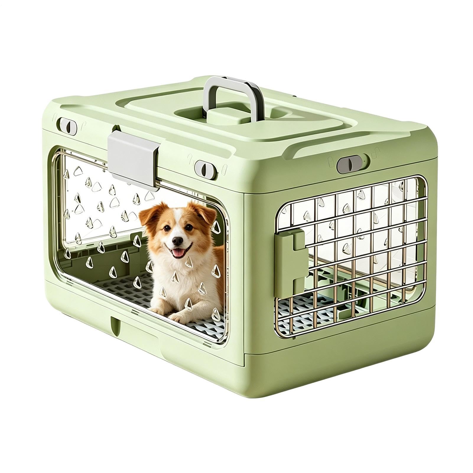 Gabbia rigida pieghevole per trasportino per cani e gatti della compagnia a | trasportino rigido pieghevole per compagnia aerea gabbia per animali domestici cuccia per cani con lato rigido trasportino da