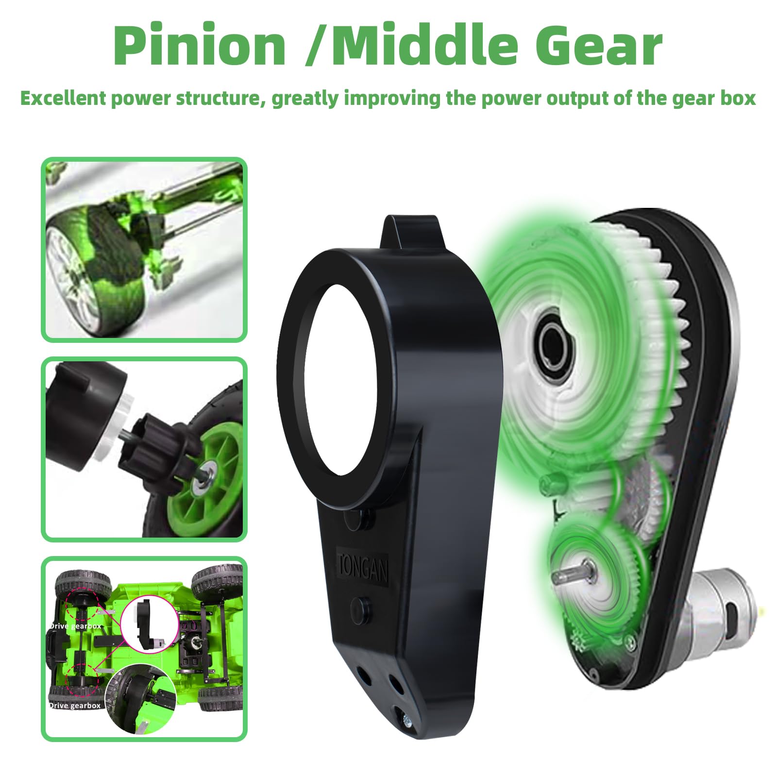 2 PZ 12V Motore Elettrico Cambio 40000RPM Ad Alta Velocità Cambio Motore per Ruote Alimentate Bambini Ride on Giocattoli RS550 Aggiornamento Gearbox Alimentato per Bambini Veicolo Elettrico Sostituire