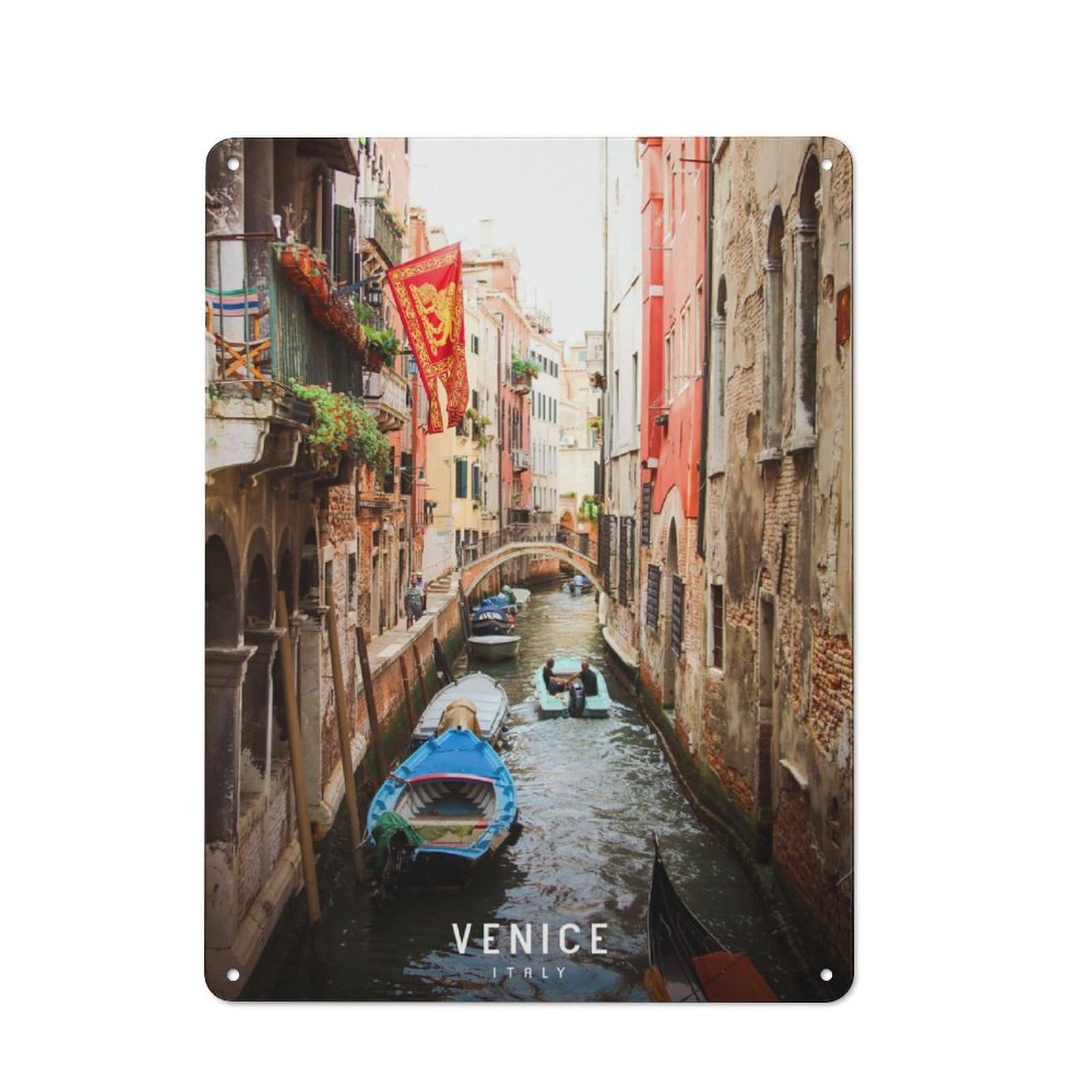 Junmoney Venice Industrial-Style Metal Plaque 40X30cm For Hallway Wall, A Winter Wall Decor Update For Hallway Decor Lovers