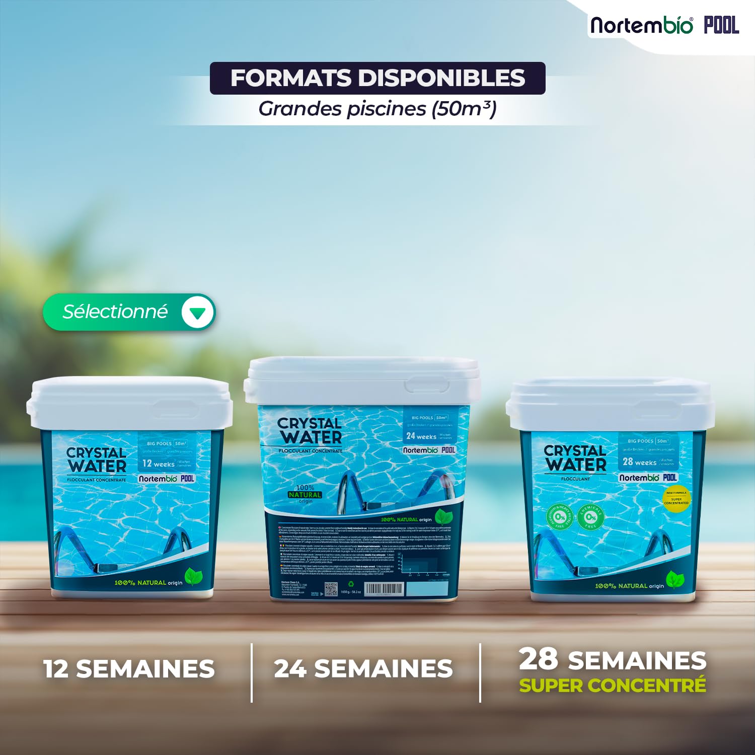 Nortembio Floculant Naturel Grandes Piscines et Spa Clarificateur Professionnel pour Eau Trouble et Eau Cristalline Traitement Haute Performance + eBook Offert avec Conseils d’Experts (12 SEMAINES)