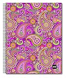 Spiral-Bound Ruled Notebook 8.5x11-Pink Paisley