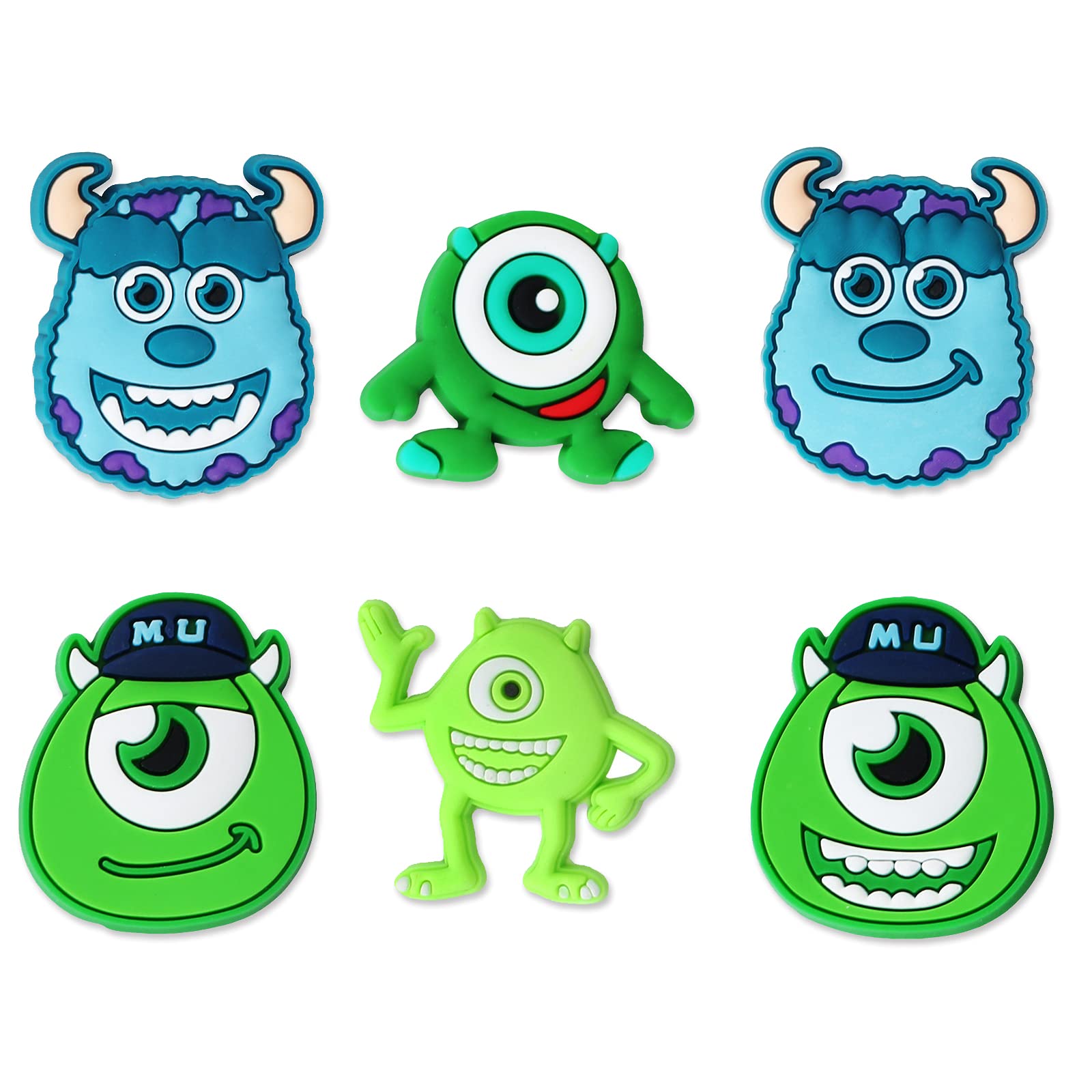 6pcs Monsters Shoe Charms Decoration for Garden Clogs Boys Girls Clogs Shoes Party Supplies Gifts