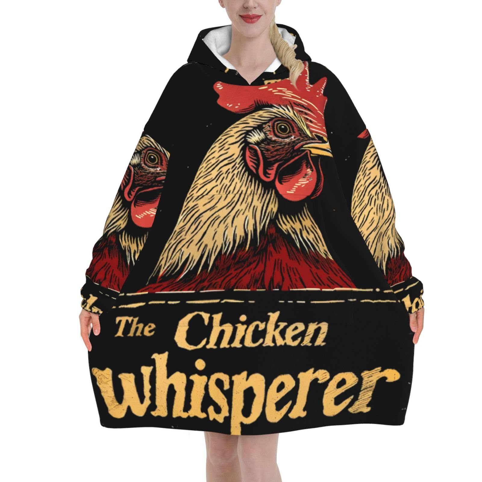 Chicken Whisperer Funny Chicken Lover Blanket Hoodies For Women And Men Adult Oversize Wearable Blanket Hoodies For Soft And Warm