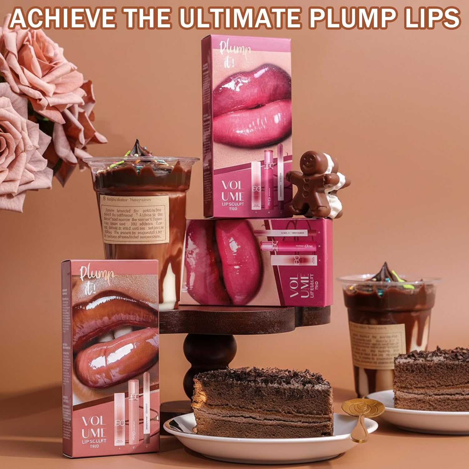 3PCS Lip Combo Set — Matte Lip Liner Pencil, Hydrating Tint Lipstick & Shine Gloss, Non-Sticky Long-Lasting Plumping Lip Makeup Kit for Women, Volume Sculpt Trio, 02 - Image 7