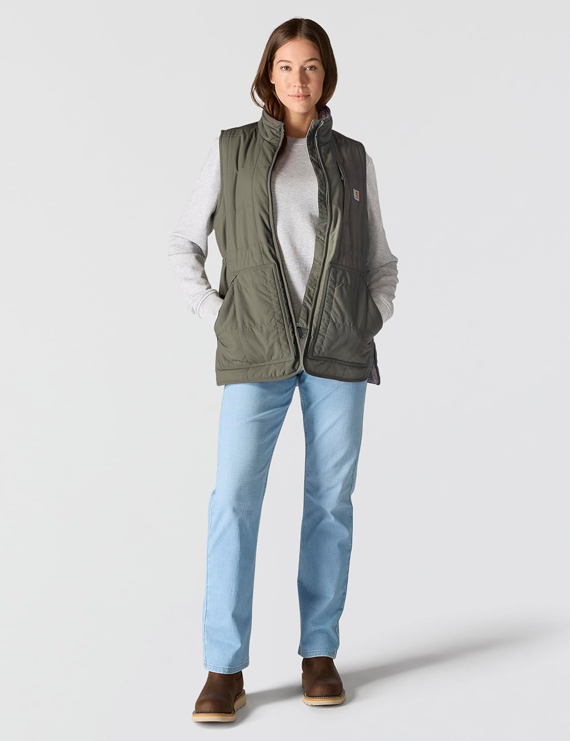 Carhartt womens Rain Defender Relaxed Fit Lightweight Insulated Mock-neck Vest - Image 3