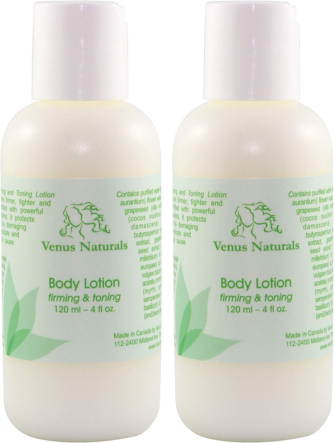 Venus Body Firming and Toning Cellulite Lotion, 2-4oz Bottles