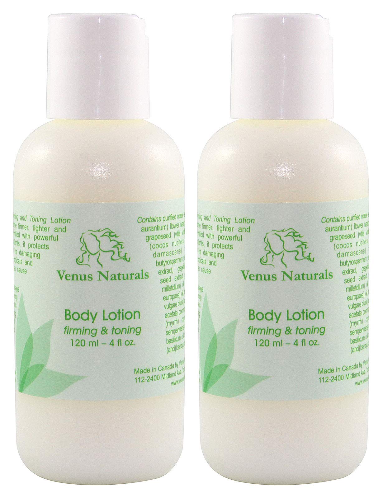 Venus Body Firming and Toning Cellulite Lotion, 2-4oz Bottles