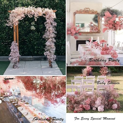 Miniatura 8 de AMZALI 20 piezas de flores artificiales de aliento de bebé, ramos de gypsophila falsas flores de tacto real para decoración de boda, corona, arreglo