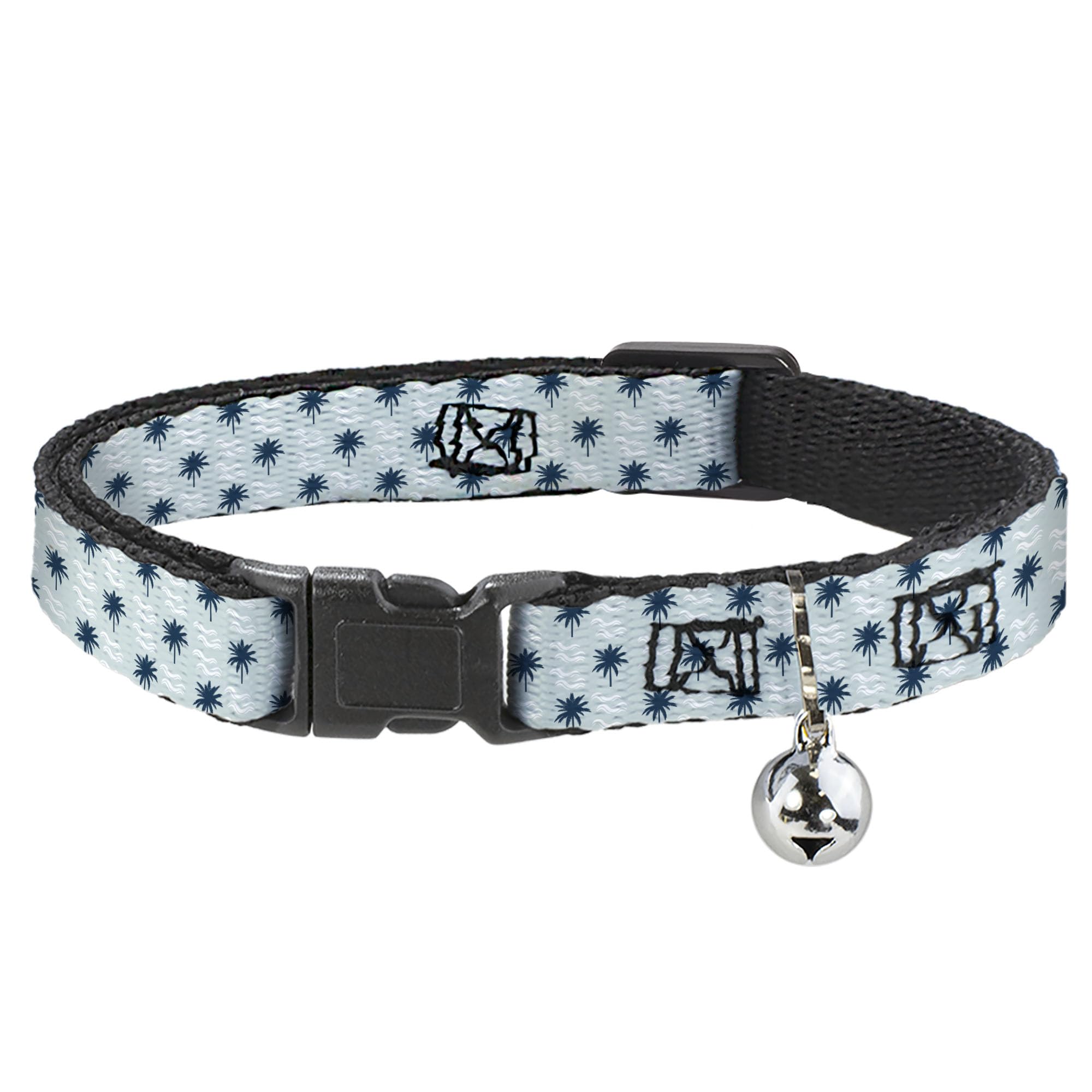 Collar para gato mediano Buckle-Down resistente con patrón de palmeras