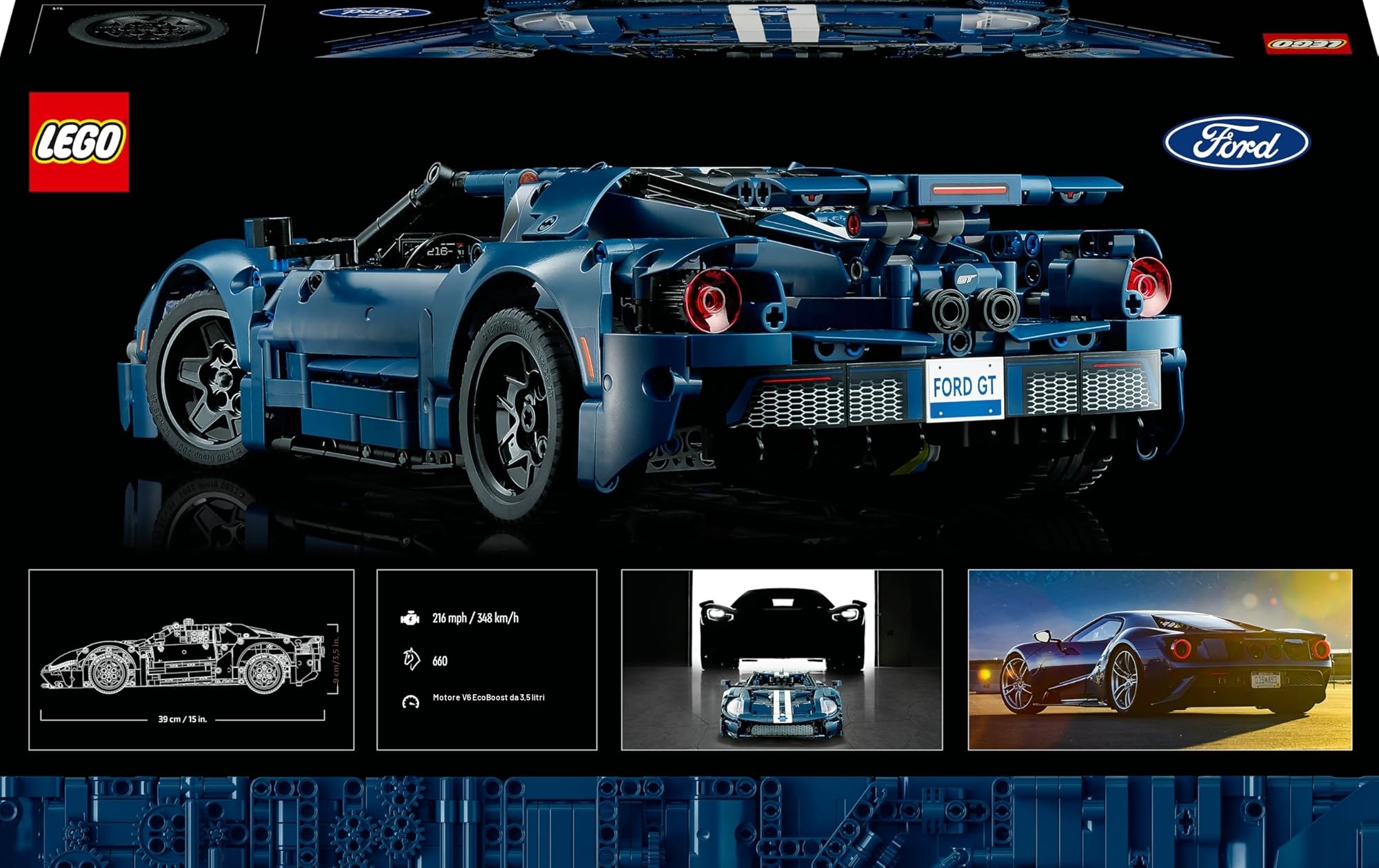 LEGO 42154 Technic Ford GT 2022, Kit Modellino di Auto da Costruire per Adulti, Idea Regalo per Uomo o Donna, Lui o Lei, Supercar in Scala 1:12 con Dettagli Originali, Set da Collezione