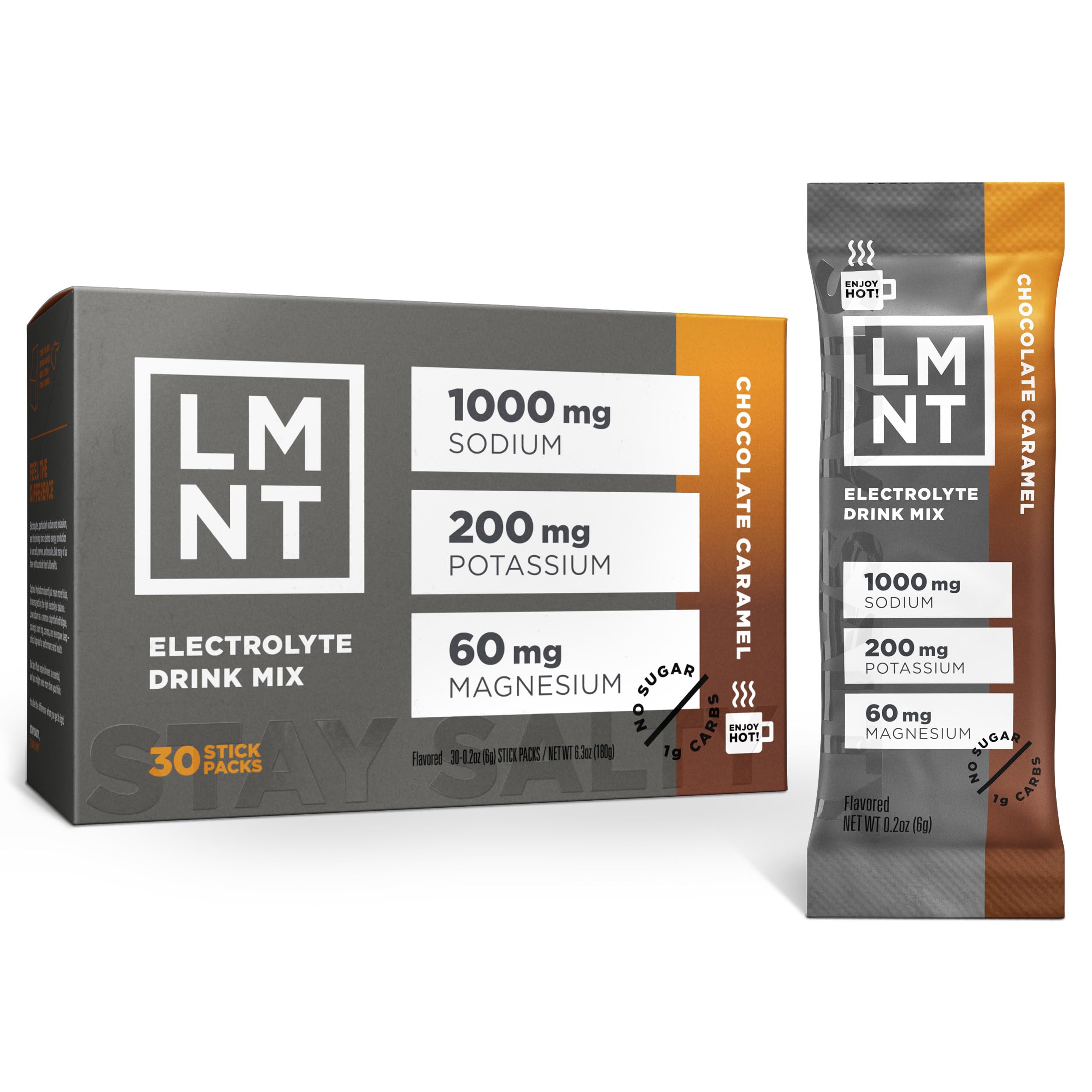 Sponsored Ad - LMNT Zero Sugar Hot Chocolate or Coffee Mixer - Chocolate Caramel Salt | Drink Mix | 30-Count