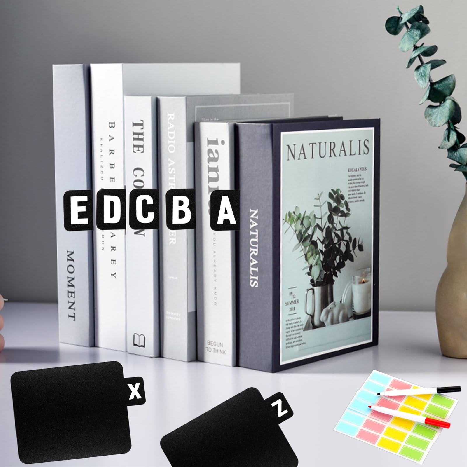 26 divisori per CD e DVD con linguette alfabetiche nere dalla A alla Z, in vinile, con etichette adesive, pennarelli, organizer, organizer per scheda, scheda, album, file
