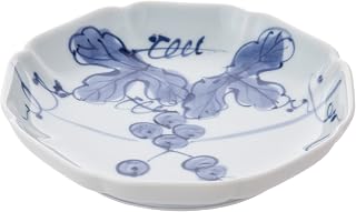 Ranchant Octagonal Japanese Dish, Multi, Diameter 5.9 x 1.1 inches (15 x 2.9 cm), Hand Grape, Arita Ware Set, Made in Japan