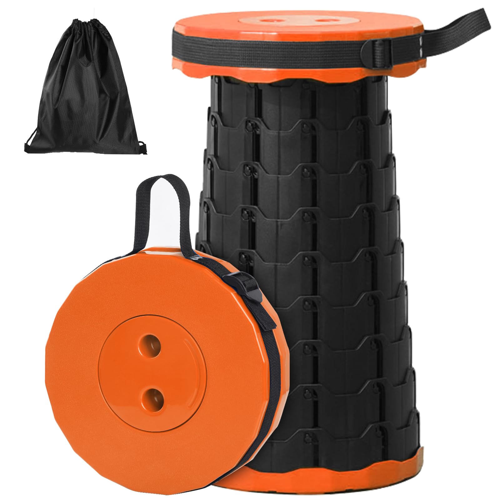 GeeRic Taburete Telescópico Portátil,Taburete Plegable Camping con Gran Capacidad de Carga,Ajustable Taburete Telescópico para Cámping Pesca Jardín