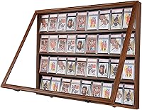 Vista 16 de 24 Vitrina para tarjetas de béisbol - Vitrina con cerradura para tarjetas de deportes con clasificación, montaje en pared con protección UV, puerta