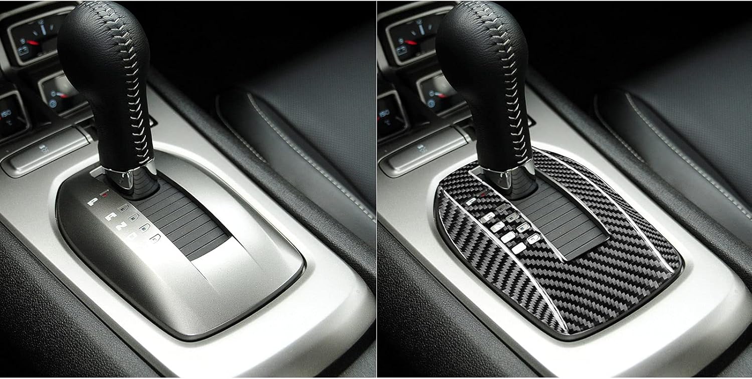 Car Automatic Gear Shift Panel Sticker Real Quality Carbon Fiber Interior Trim Compatible with Chevy/Chevrolet Camaro 2010 2011 2012 2013 2014 2015 Decal Accessories Decoration 3pcs Black