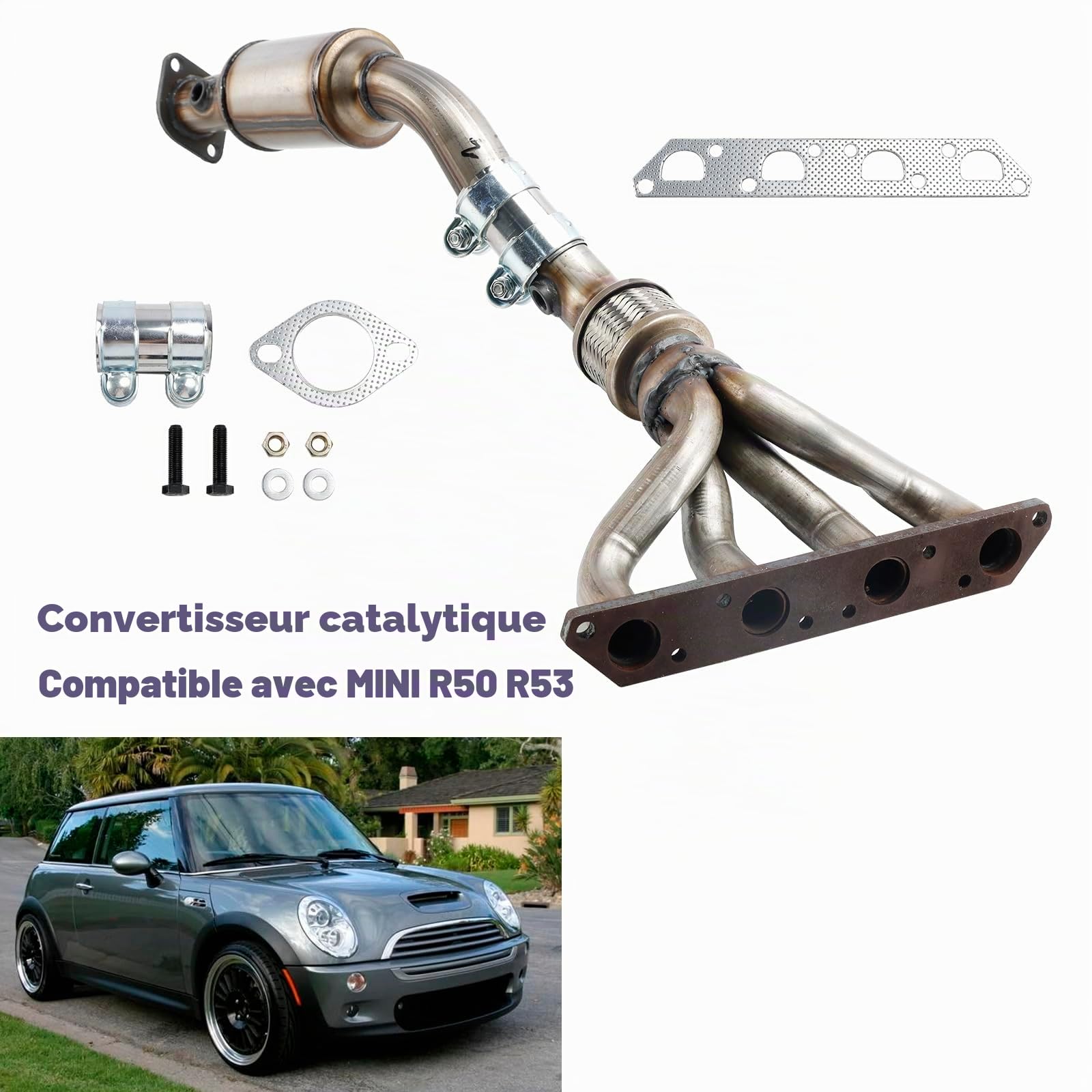 Katalysator Catalytic Converter Type Approved + Fitting Kit for Mini Cooper R50 R52 R53 2001-2007