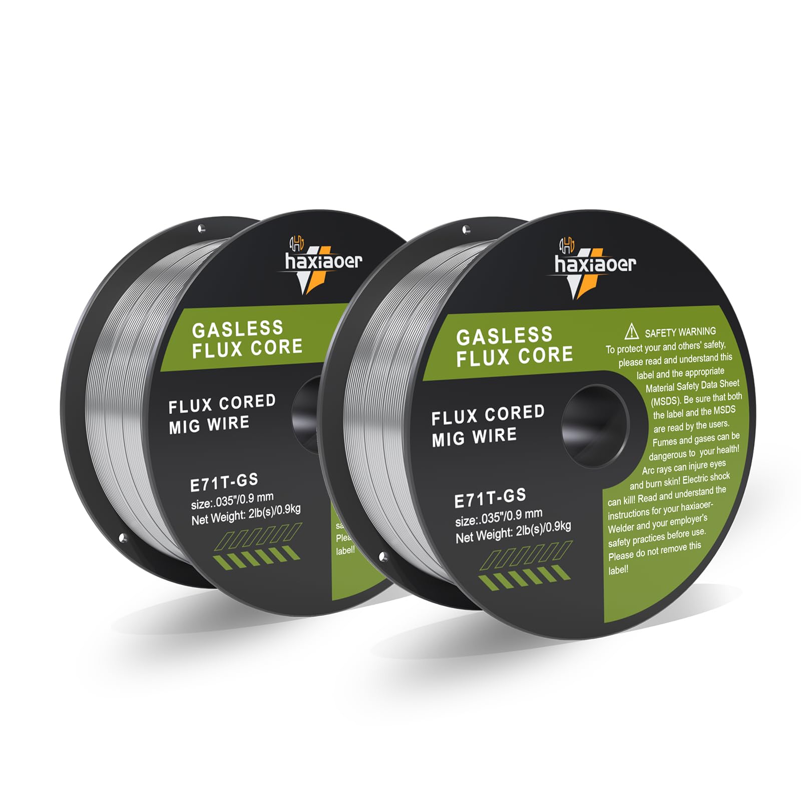 .035'' Flux Core Welding Wire 2 Pounds 2 Pack, E71T-GS MIG Welding Wire for All Position Gas Welding