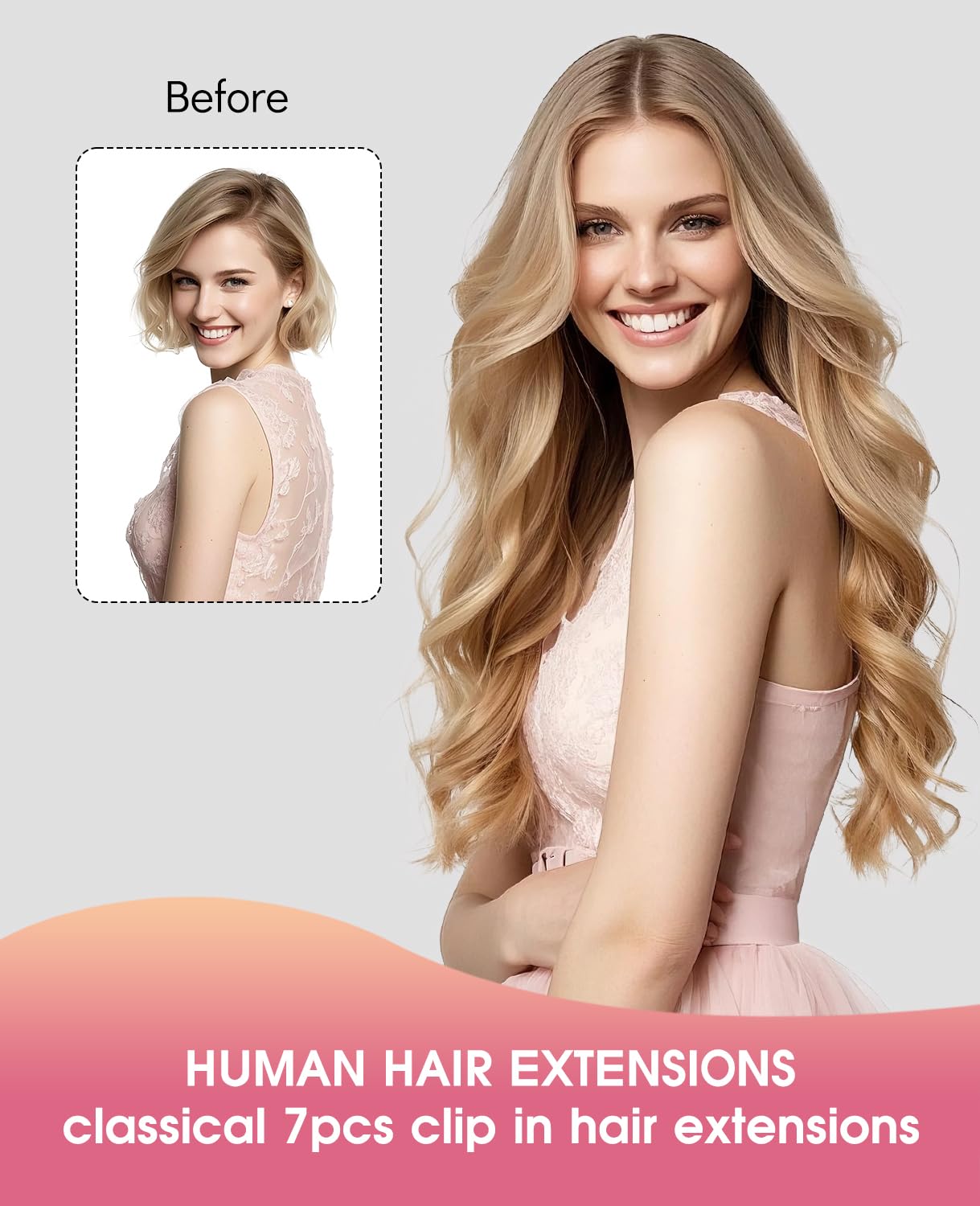 Youngsmile Extension a Clip Cheveux Naturel #2 Marron Foncé 120g 45cm 120g 7pcs Extension Cheveux Naturel Clip Cheveux Humains (#2-45cm)
