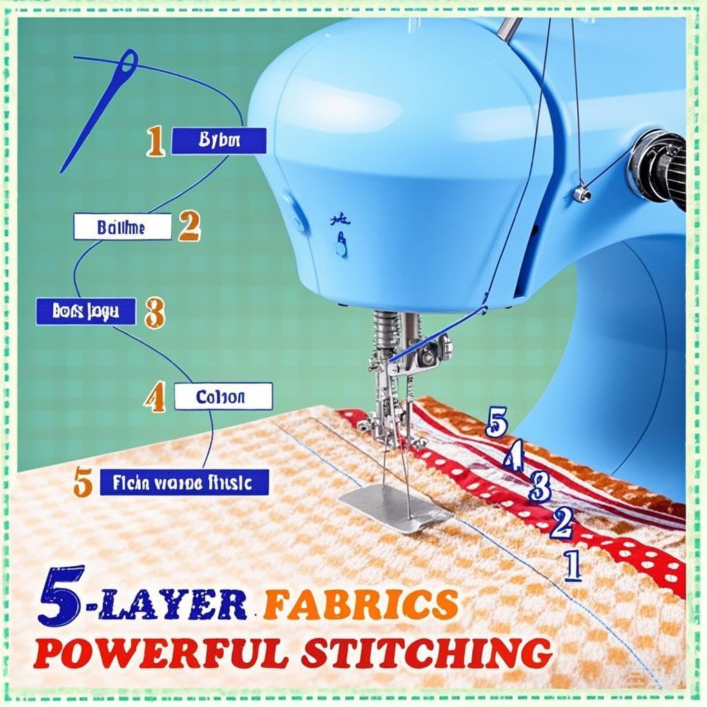 Sewing Machine, Mini Sewing Machines for Beginner with Eco-Friendly Material, Dual Speed Portable Sewing Machine with Extension Table, Light - Easy to Use, Best Gift for Kids and Women, Space Saver