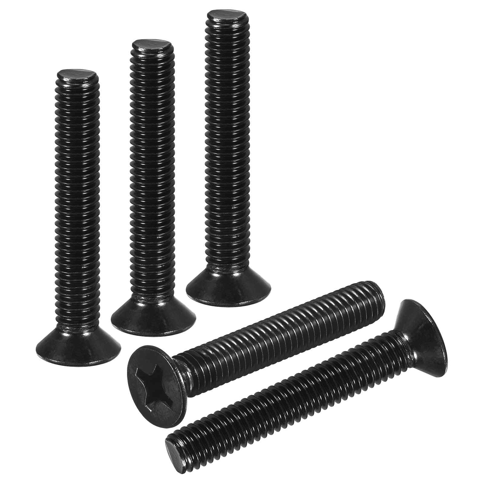 DTGN M5-0.8x30 Flat Head Countersunk Machine Screws - 25pcs - Good for Furniture and Machinery - 304 Stainless Steel Phillips Machine Screws Bolts - Black Oxide Finish — image 1