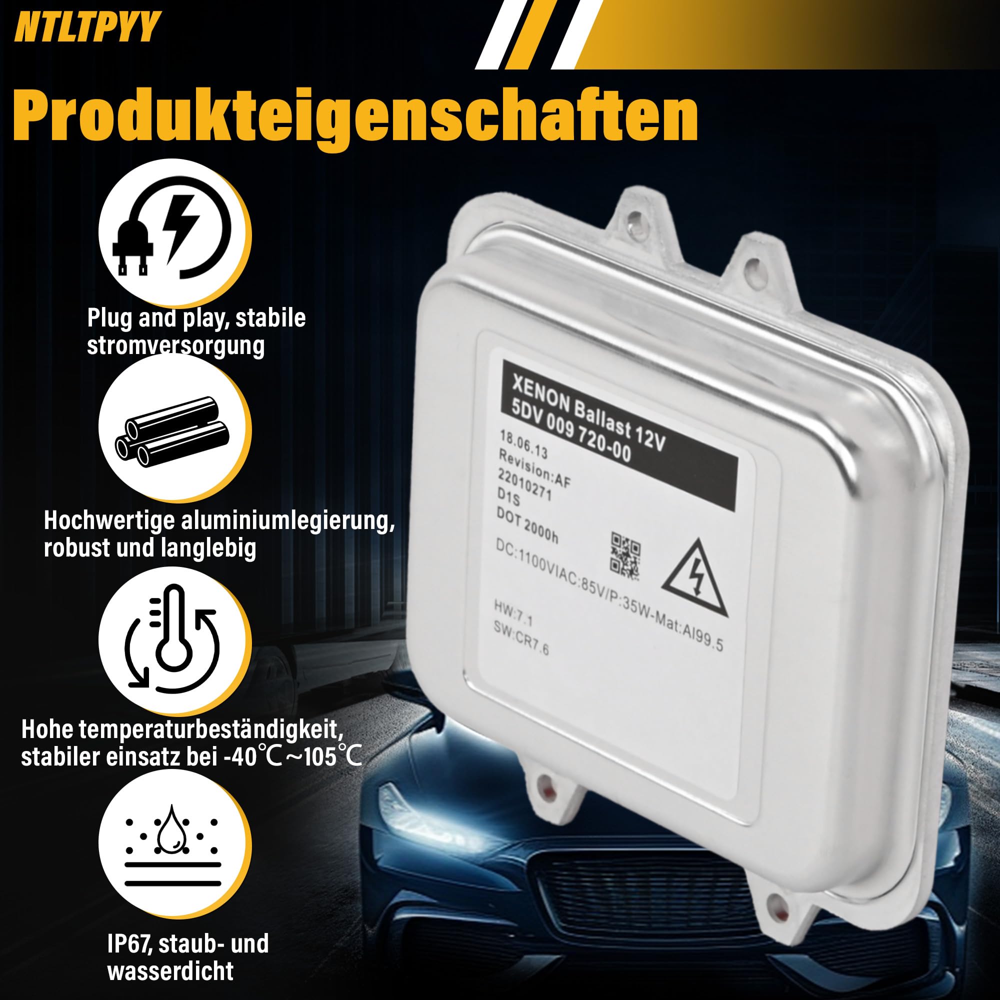 Xenon Scheinwerfer Vorschaltgerät Steuergerät für Opel Astra J G09 P10 Insignia Mk1 Astra Mk6, HID Vorschaltgerät 5DV00972000 für Hella BMW Skoda