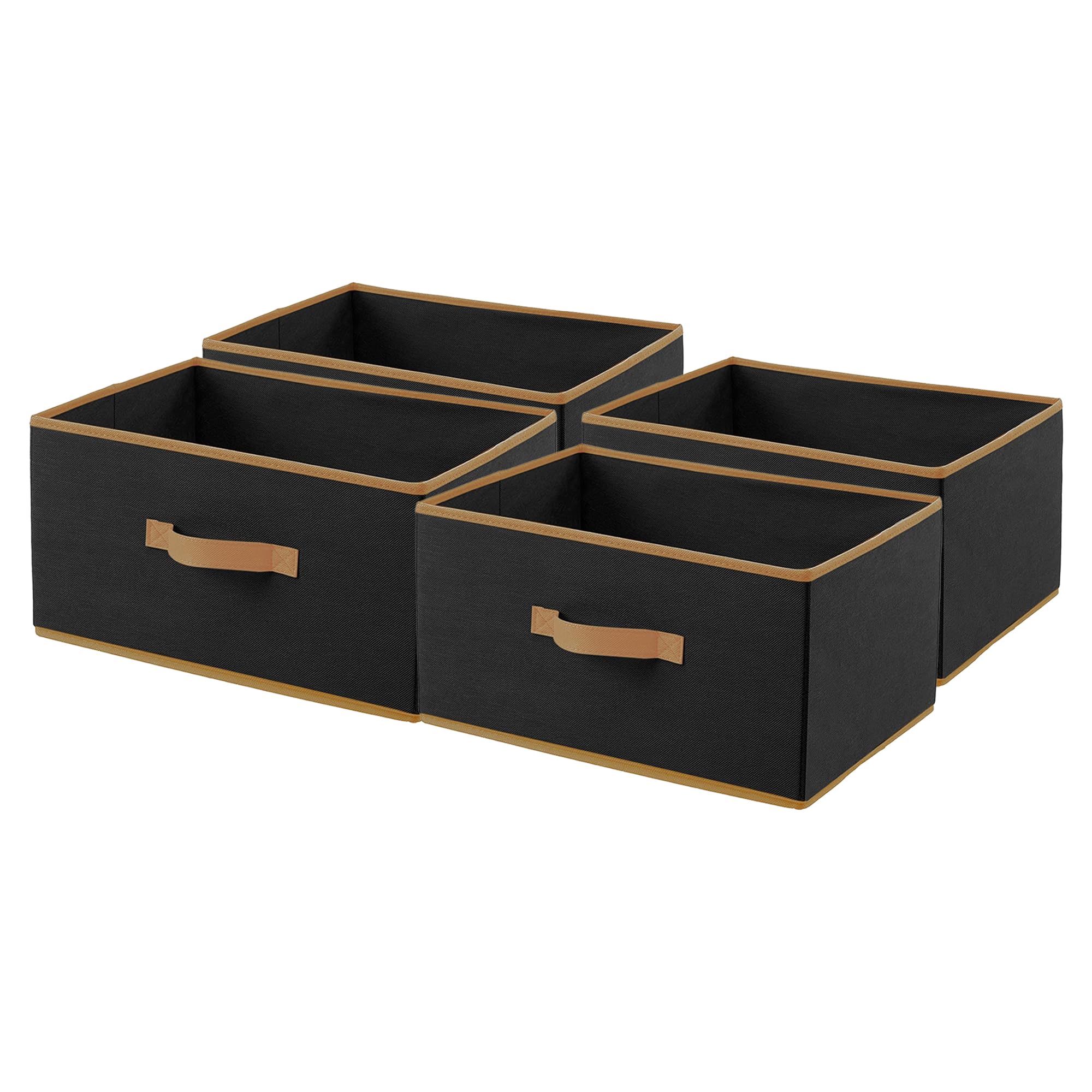 Kuber Industries Pack of 4 Foldable Drawer Storage Box | Cloth Storage Box for Wardrobe | Cupboard Organizer for Books & Toys | Collapsible Storage Box | Black (B0D8T2L9KB) Amazon Price History, Amazon Price Tracker