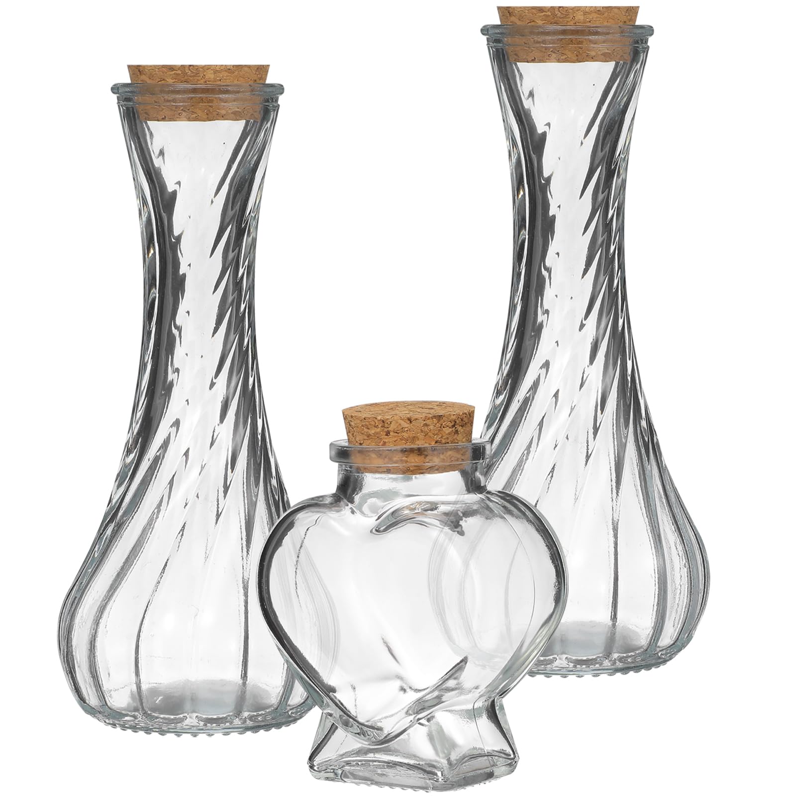 ifundom 3-Teiliges Glas Flaschen Set Hochzeit Sandzeremonie Mit Herzflasche 75Ml Und Schraubflaschen 130Ml Dekoratives Aufbewahrungsset Für Wünsche Und Diy Kunstdeko