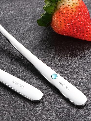 Miniatura 6 de Juego de 6 cucharas de acero inoxidable 304 con forma de concha, cuchara de postre