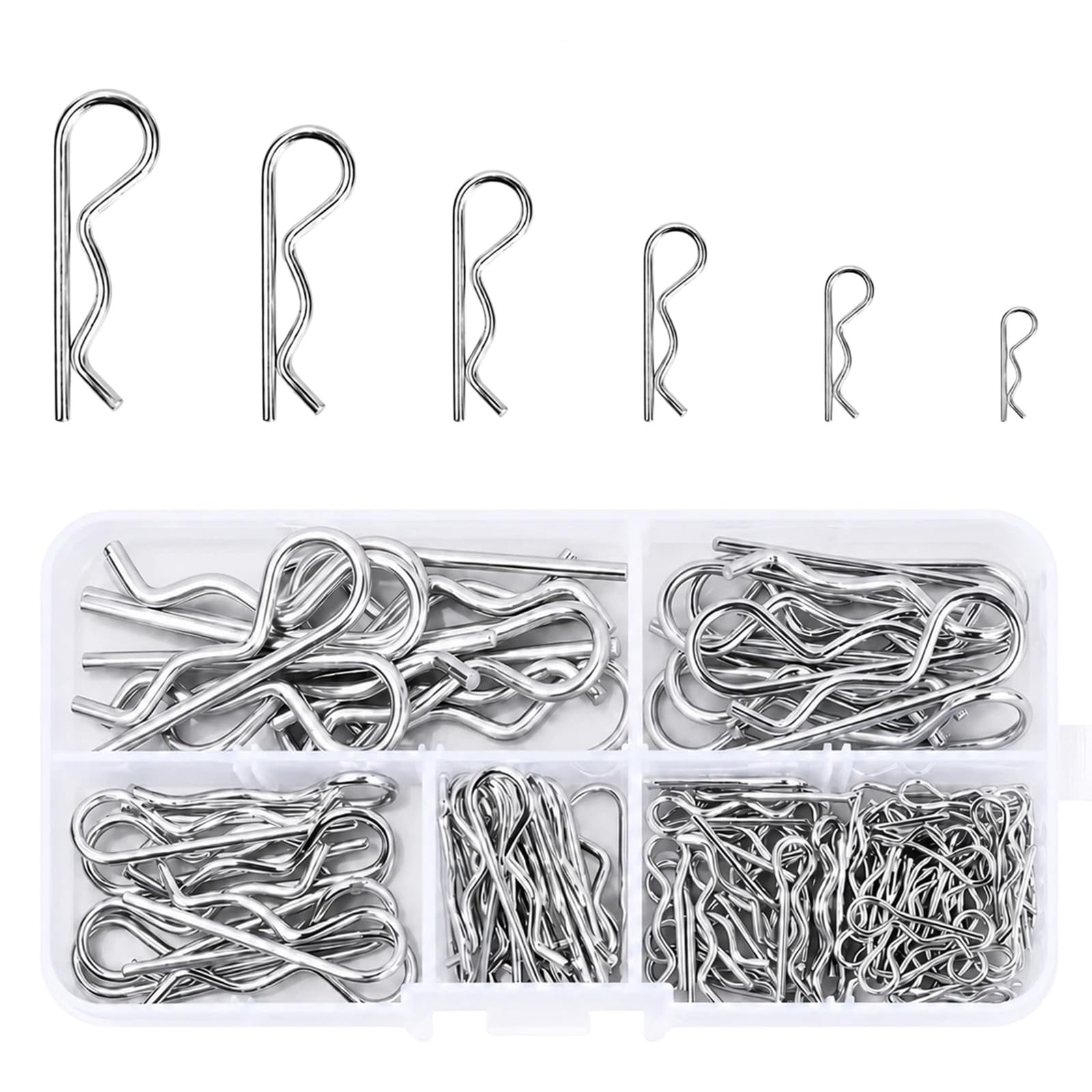 100PCS R Clips, Cotter Pins Assortment Kit for Tractors Lawn Mowers Cars