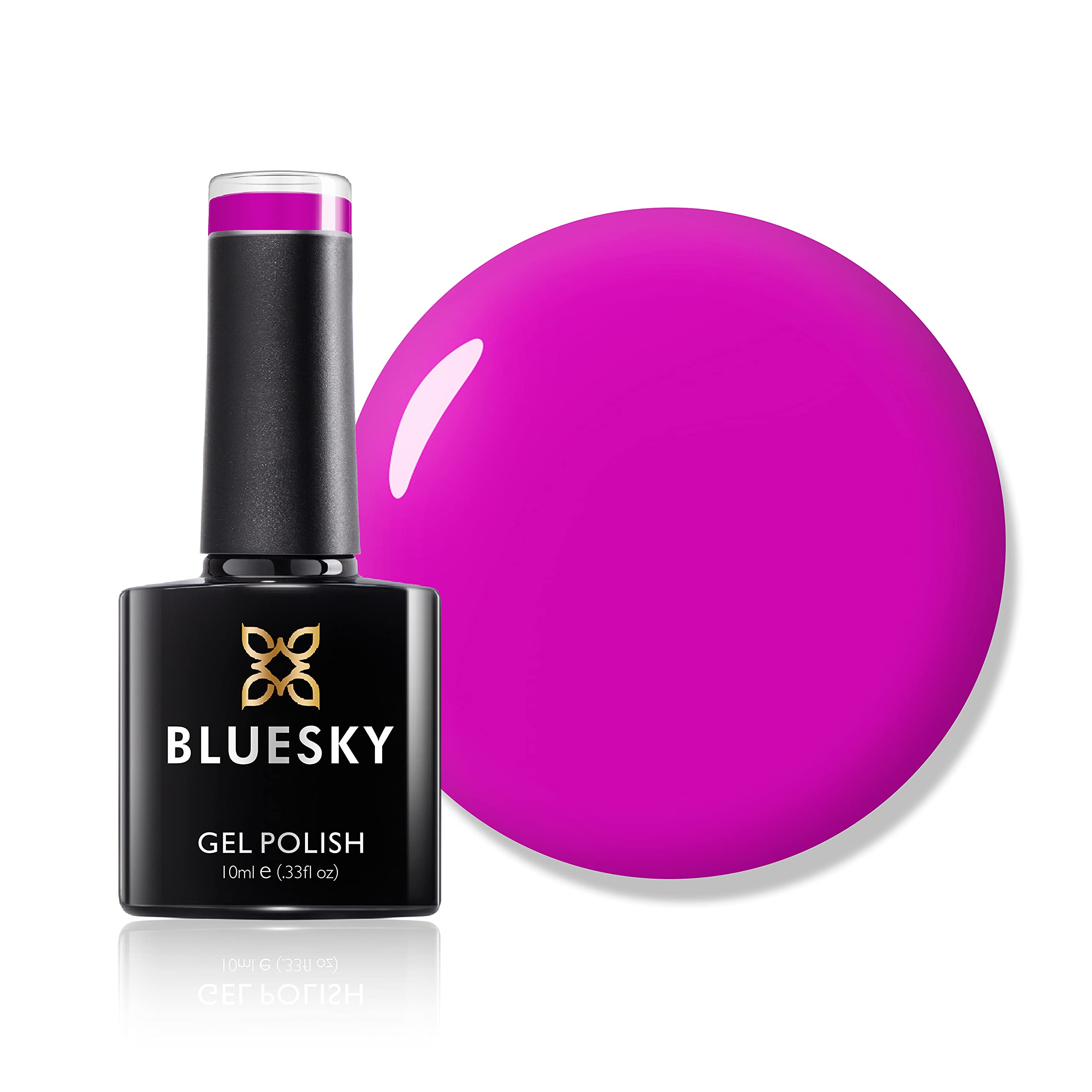 BLUESKYGel Nail Polish, Purity Neon07, 10 ml Bright, Neon, Pink, Long Lasting, Chip Resistant, 10 ml (Requires Curing Under UV LED Lamp)