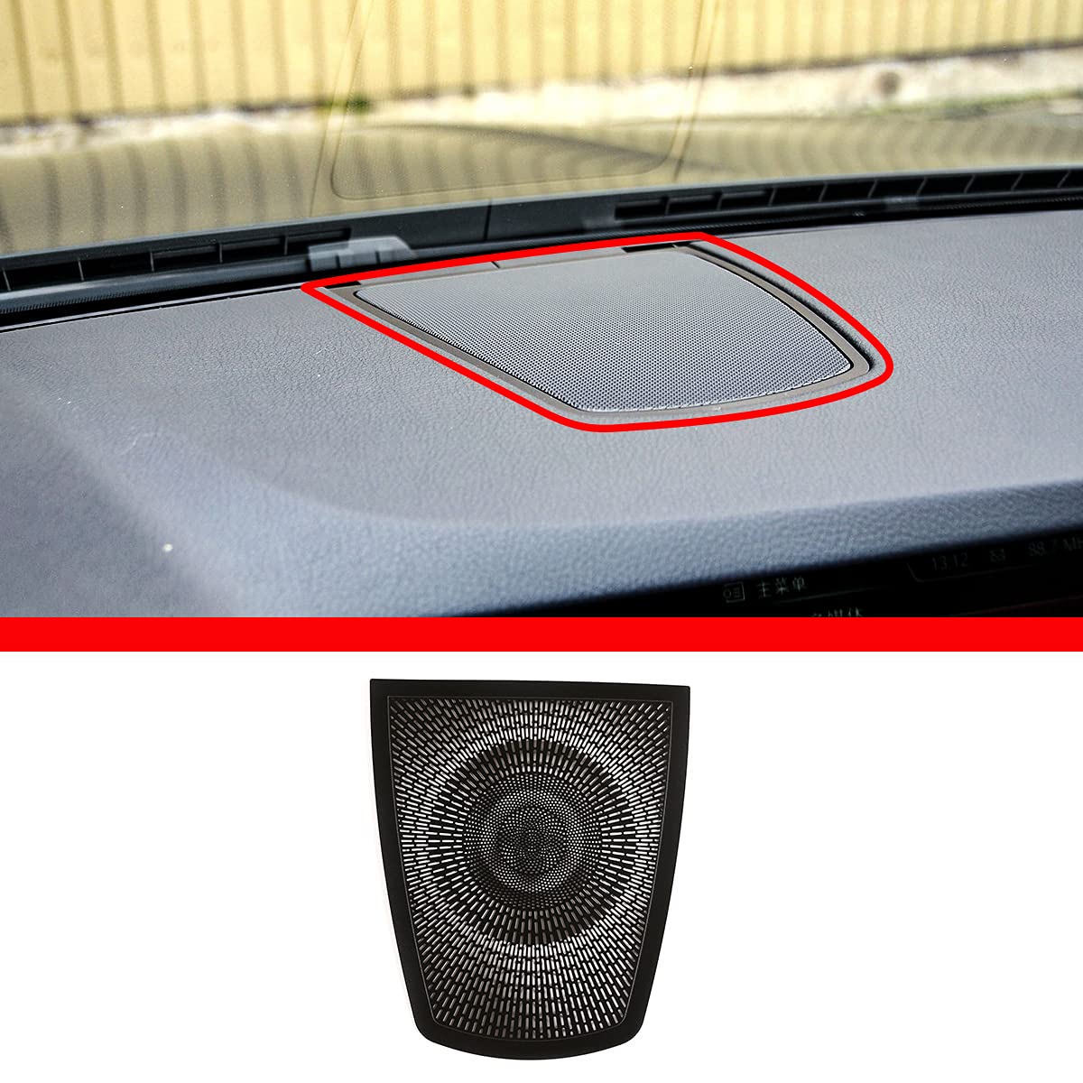 Aluminum Alloy Black Car Dashboard Speaker Cover Trim for BMW 7 Series F02 2009-2014/5 Series F10 2011-17 Auto Interior Accessories (for BMW 5 Series)