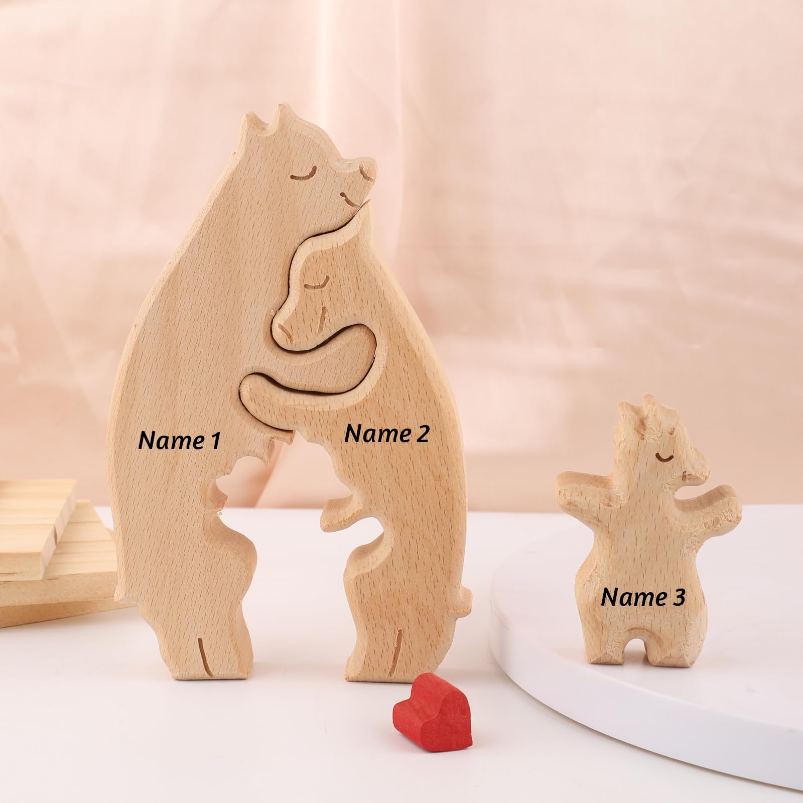 Personalized Wooden Bear Family Puzzle | Custom Name Wood Art For Home Decor | Gift For Mom, Dad, Housewarming | Heartwarming Family Keepsake - View #11