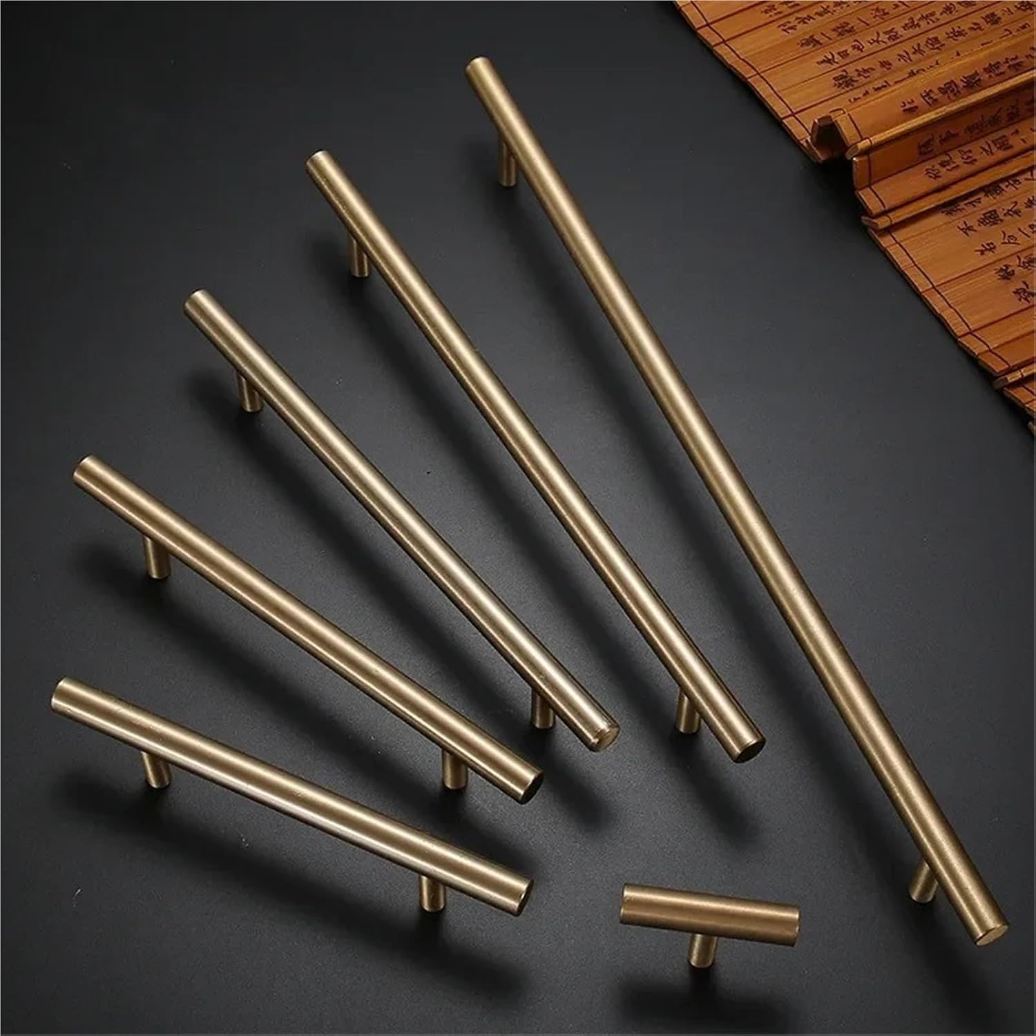 Solid Brass Furniture Handle Kitchen Handles Gold Brushed Cabinet Handles Drawer Pulls Copper Furniture Hardware 1Pcs(160mm)