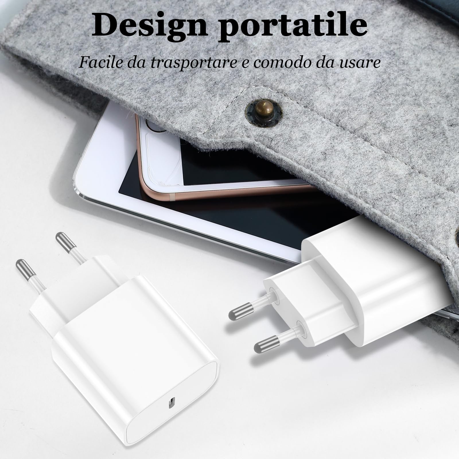 Caricatore per IPhone,2 Pack Caricabatterie USB C Rapido Alimentatore Presa With 2Pack 2M USB C- Lightning Spina Per IPhone 14/13/12/11/Pro/Pro Max/XS/XR/X/SE/iPad/Adattatore Caricabatteria Veloce