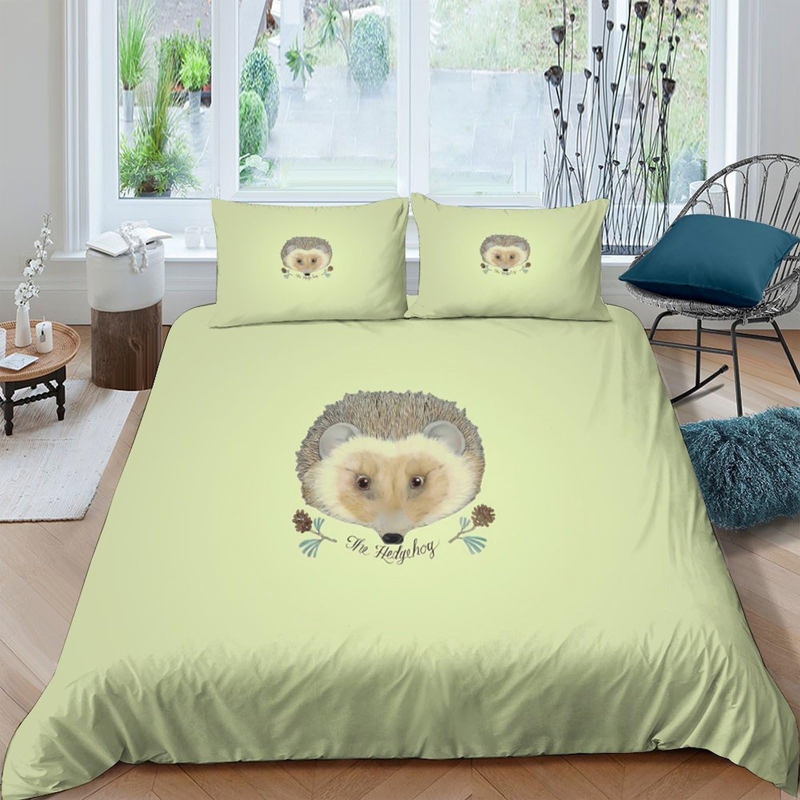 Ctjqhvkz Style-8 3D Printed Hedgehog Fitted Sheet Microfiber Soft Breathable Cartoon Animal Mattress Cover For Bedroom Guestroom Easy Care Single（135X200cm）