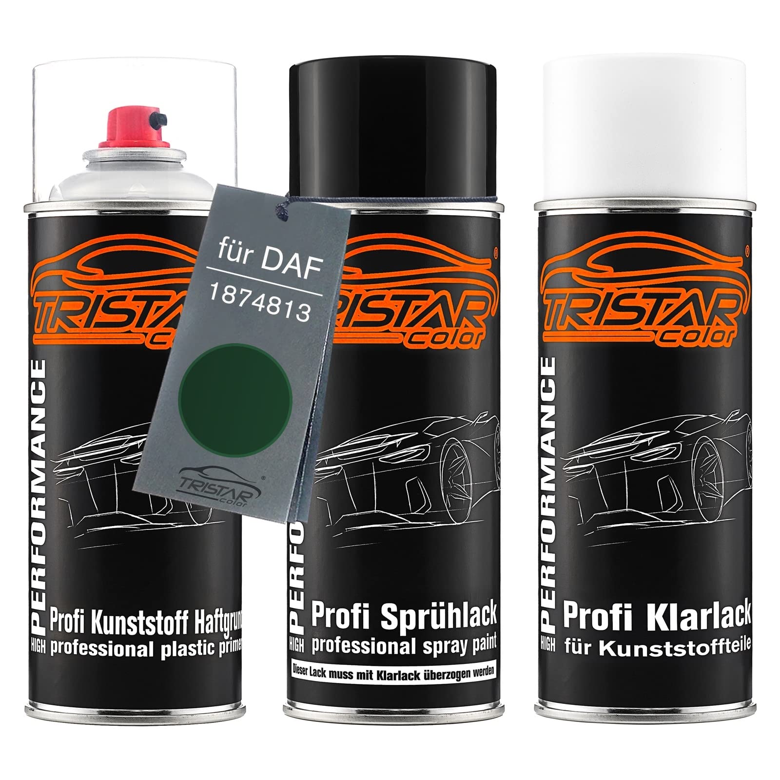 TRISTARcolor Zestaw w sprayu do plastiku do DAF 1874813 Robin Apple Green
