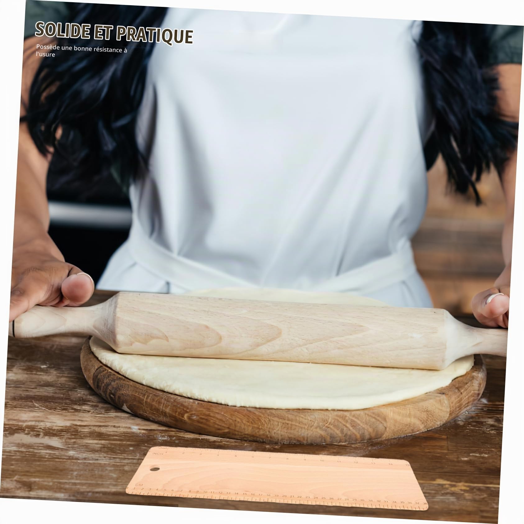 TIDTALEO Planche De Transfert Pour Pâte À Pain Française Pelle À Bois Pour Baguette Surface Lisse Facile À Nettoyer 38.00 X 12.00 X 0.50 Cm Pour Boulangerie Et Cuisson Maison