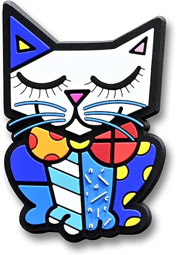 BRITTO Romero - Imán decorativo de goma multiusos grande, diseño de gato Sam