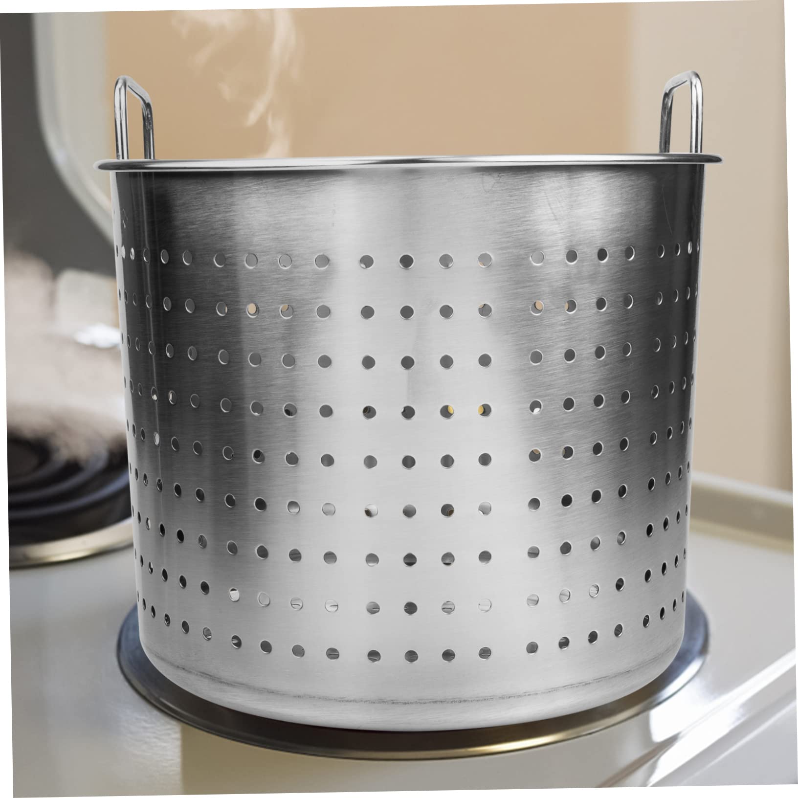 Olla Para Cangrejos De Río Grande De Acero Inoxidable Diseño Perforado Resistente, Cubo Metálico Seguro Para Estofado De Mariscos y Cocina Exteriores