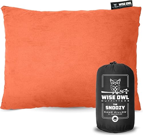 Wise Owl Outfitters Almohada de camping Esenciales de camping y almohada de viaje para aviones, camping y viajes Almohada lavable de espuma