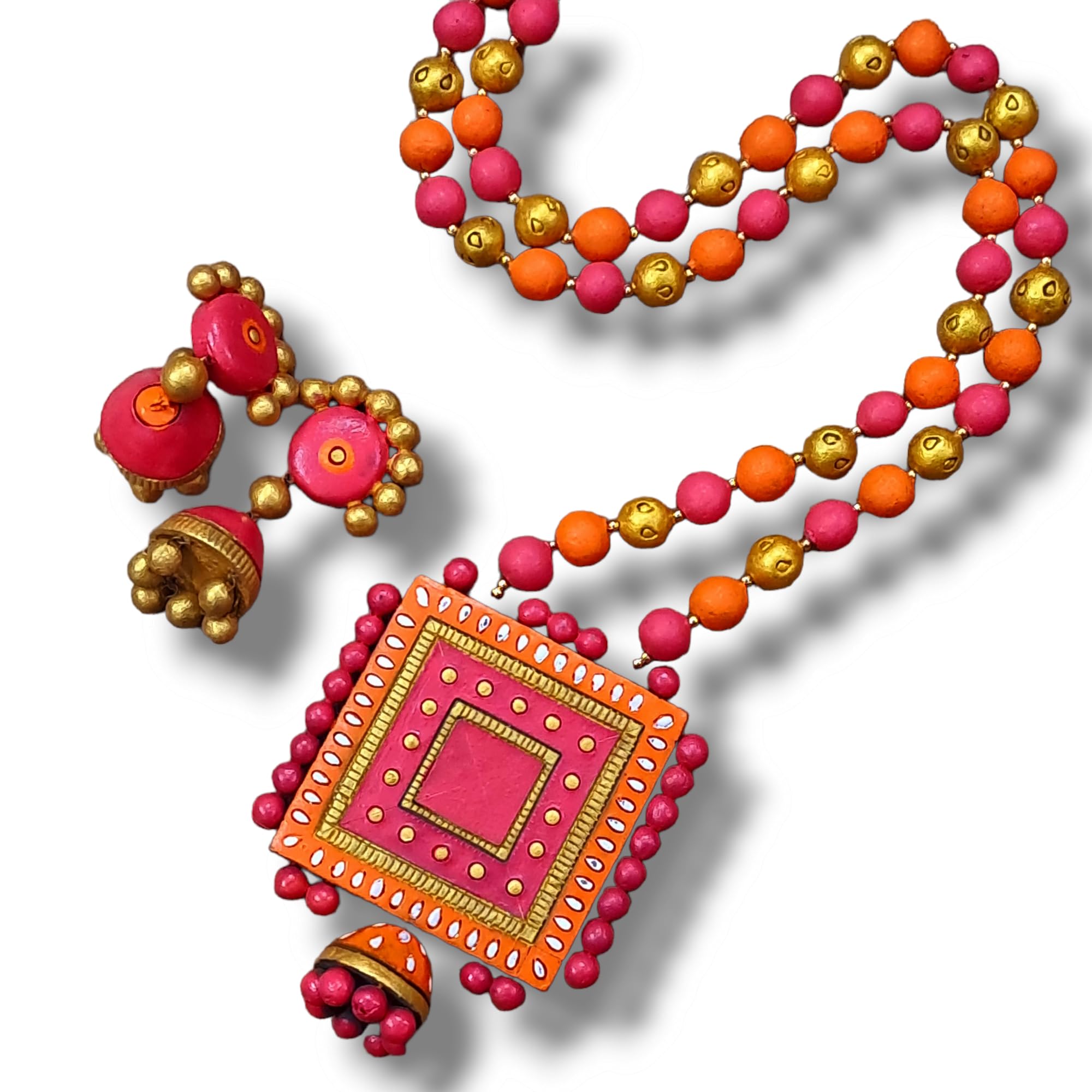 Avighna Terracota Jeweallery Set For Women (Pink) (B0CSCZQQ4F) Amazon Price History, Amazon Price Tracker