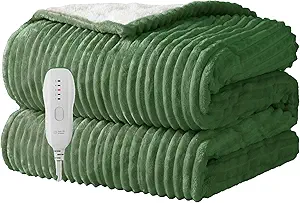Heated Blanket Electric Blanket Throw 50”X60”-Heating Throw with 5 Heat Settings-3 Hours Auto Off,ETL Certified,Machine Washable (Emerald Green)