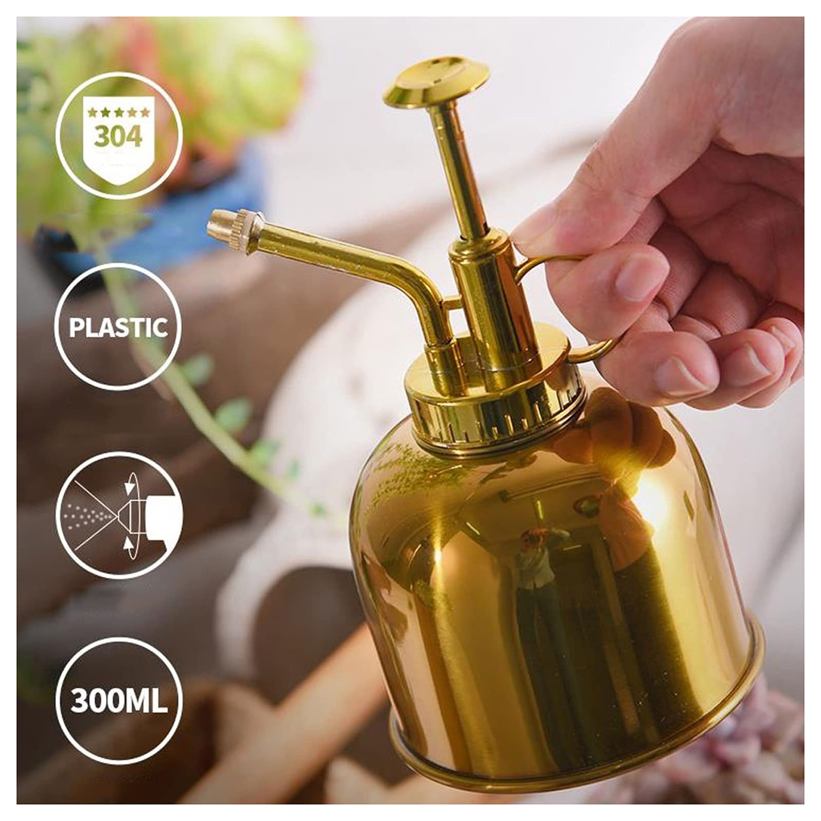 Arrosoir, arrosoir de jardin, arrosoir en acier inoxydable, mise à niveau du mini pulvérisateur de plantes, pot d'arrosage de 10 oz 300 ml for plantes de jardinage d'intérieur et d'extérieur, couleur