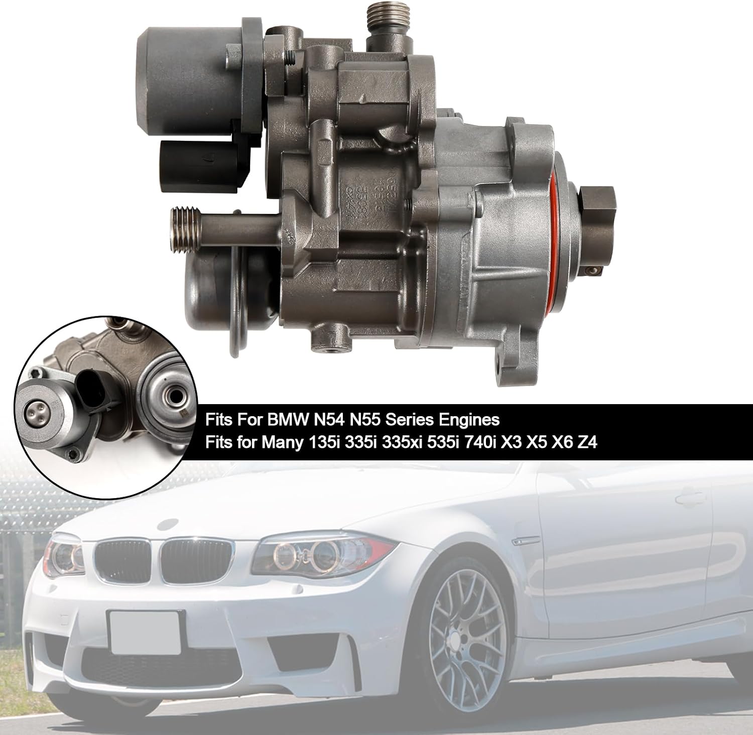 High Pressure Fuel Pump for BMW N54 N55 1M 135i 335i 335is 535i 640i 740i X3 X5 X6 Z4 2007-2014 Select Models Replaces 13517616170 13517594943